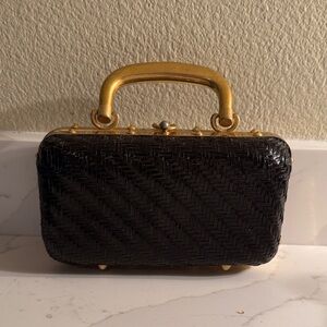 Vintage Forsum Black Weave Bag Italy